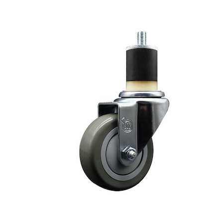 Service Caster 3.5'' Gray Poly Wheel Swivel 1-7/8'' Expanding Stem Caster SCC-EX20S3514-PPUB-178
